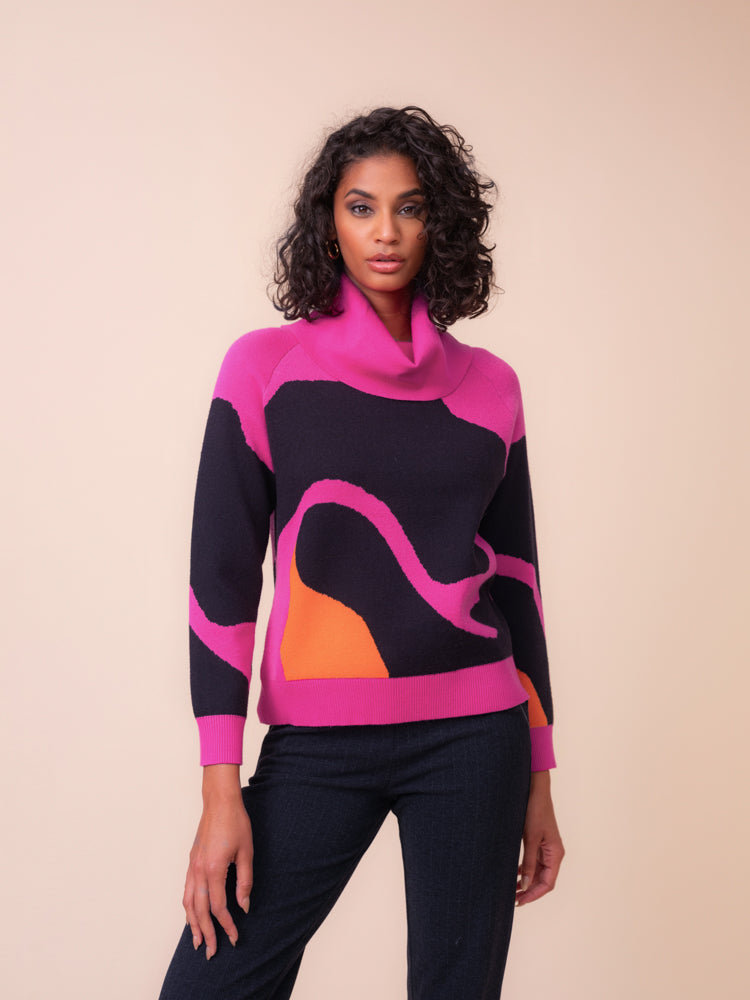 Pink Abstract Pullover - A48239