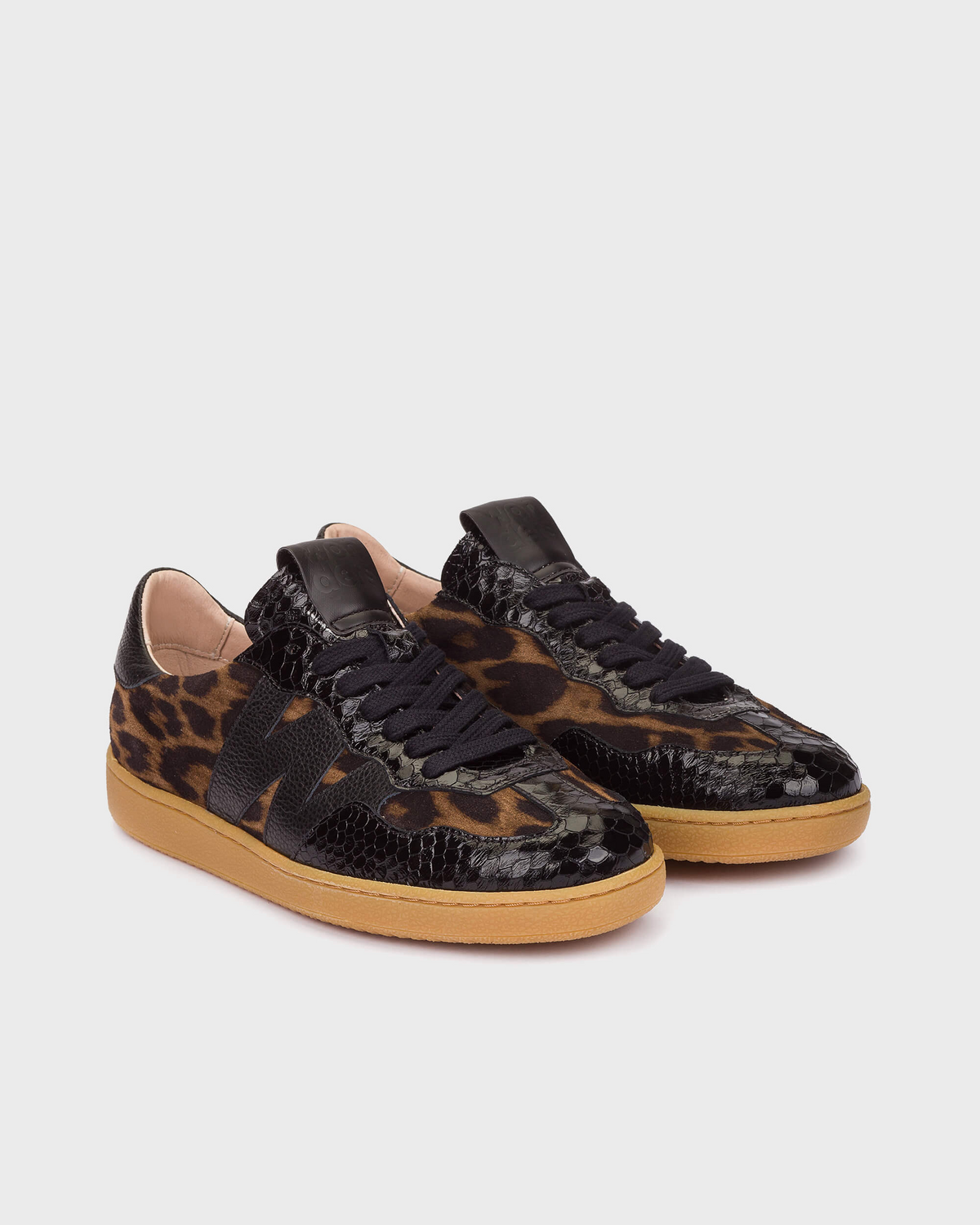 Black & Animal Print Trainers - AP-2010