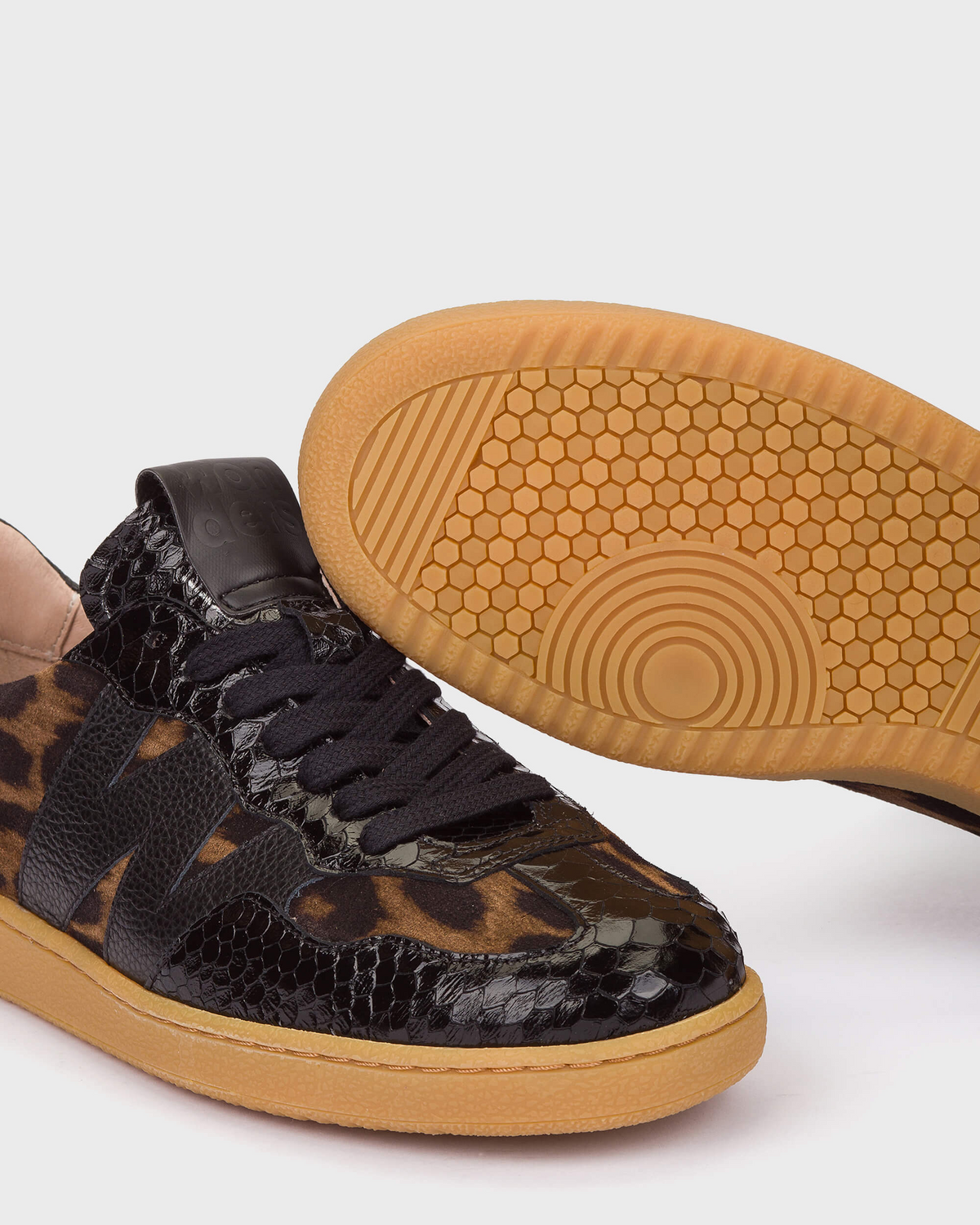 Black & Animal Print Trainers - AP-2010