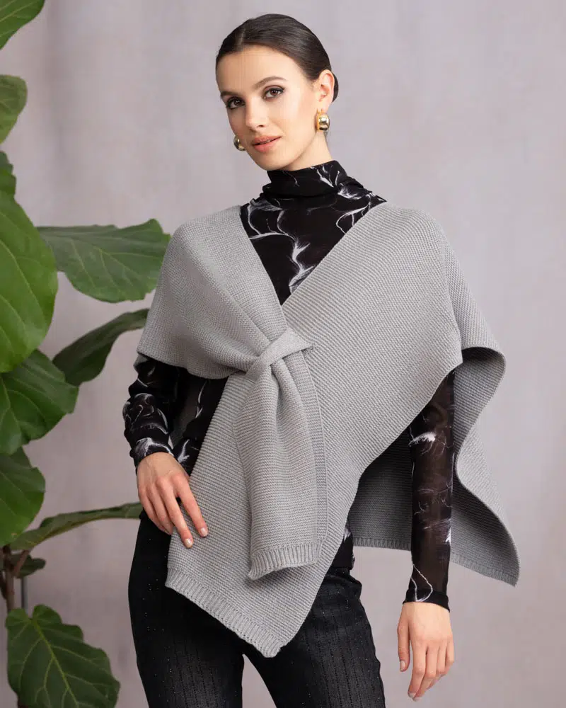 Silver Grey Knitted Wrap
