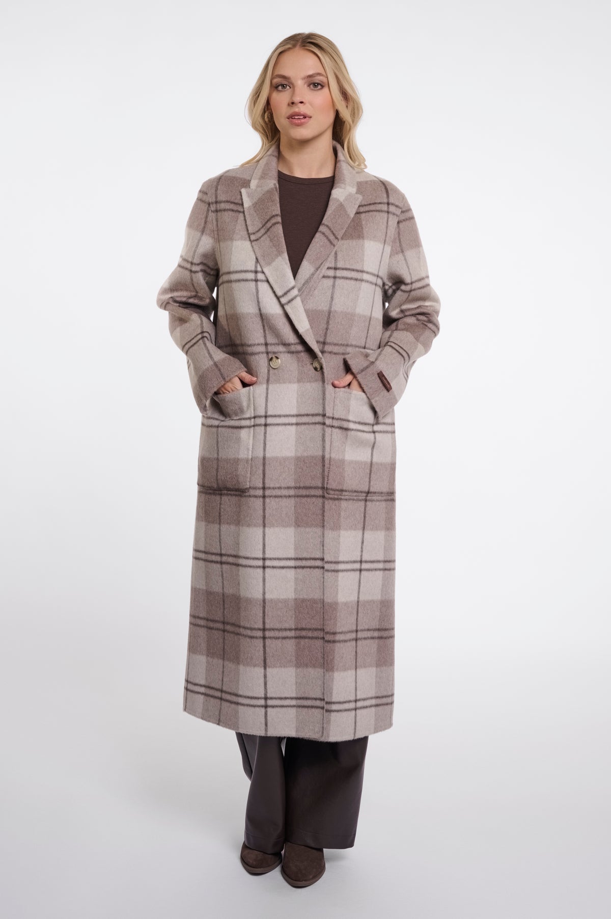 Adria Oat Check Reversible Coat - 7002611
