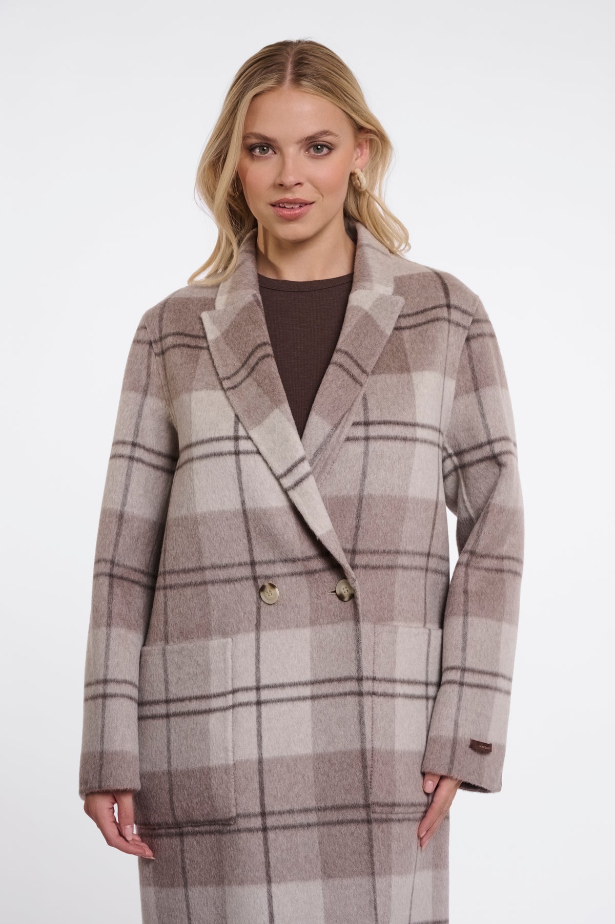 Adria Oat Check Reversible Coat - 7002611