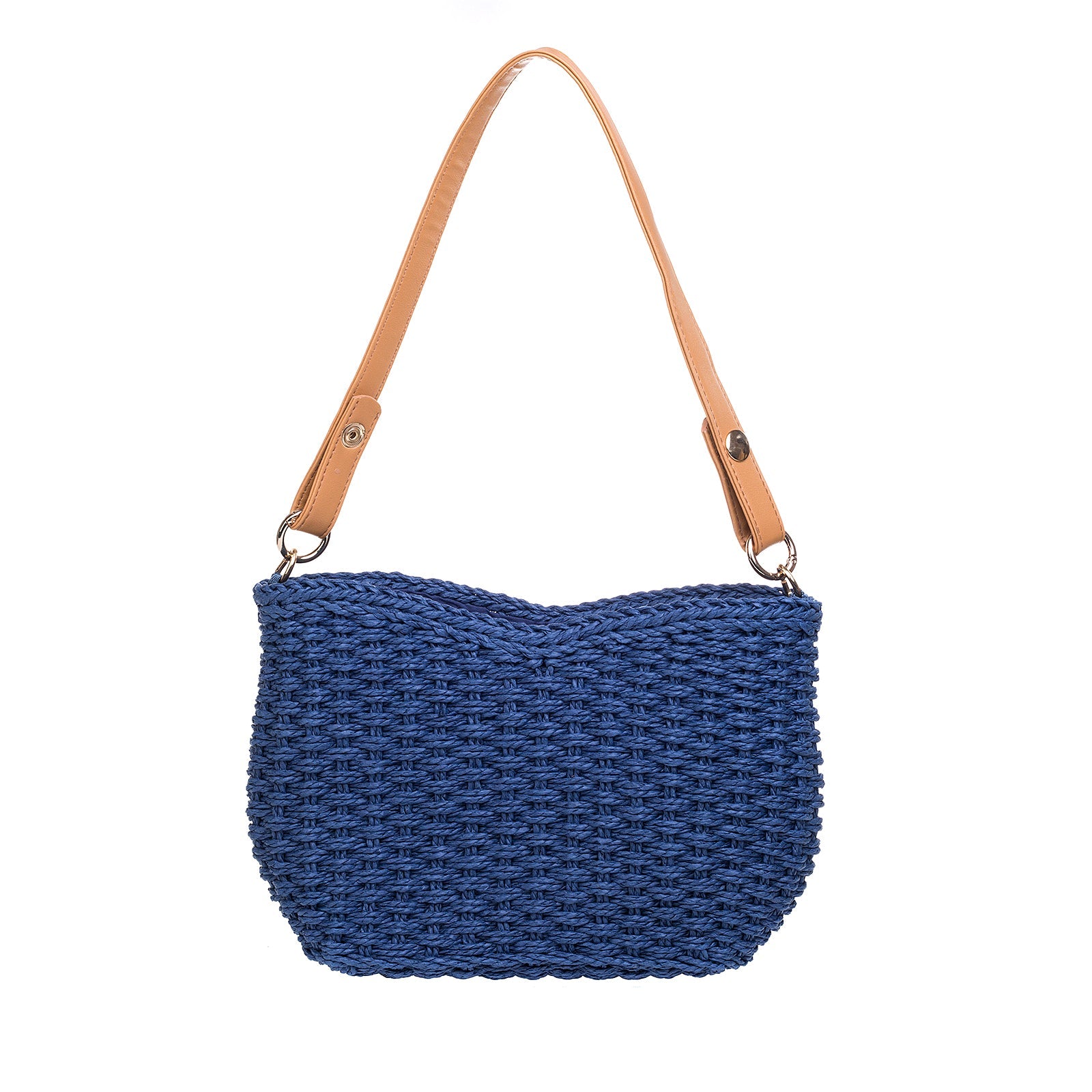 Navy Woven Tote Bag - BAG63