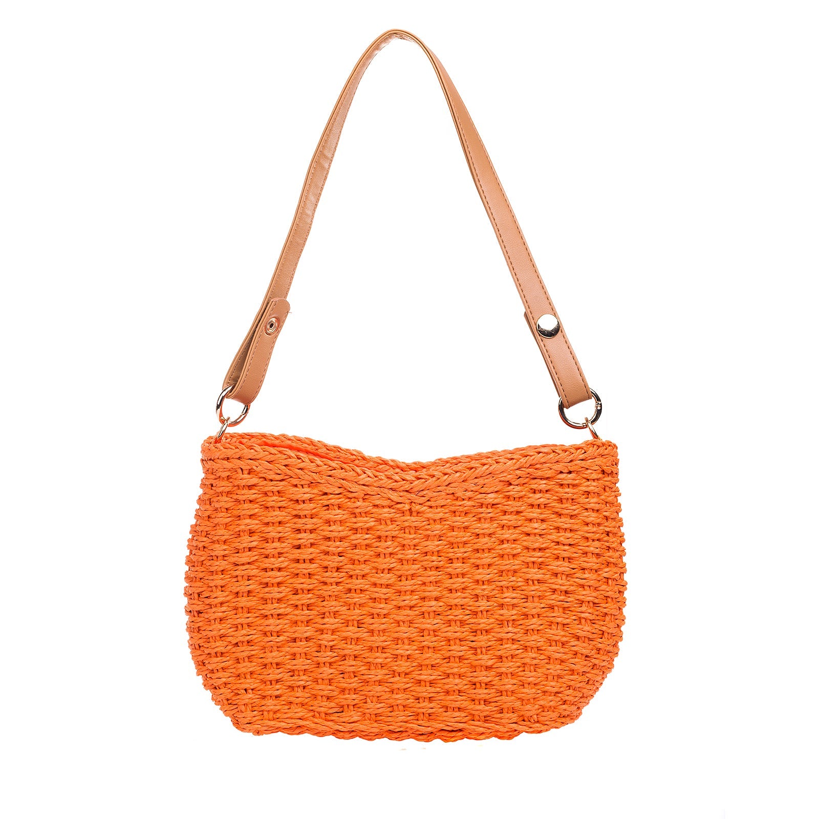 Orange Woven Tote Bag - BAG63