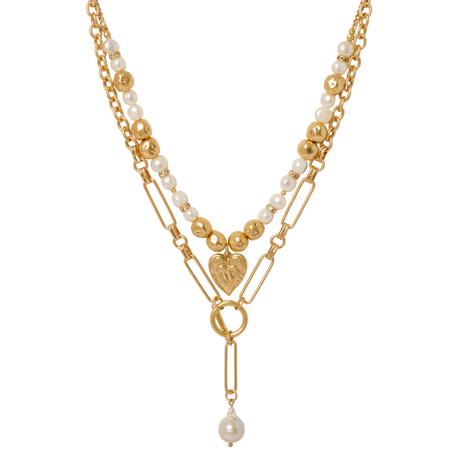 Gold Pearl Necklace - BB1070A