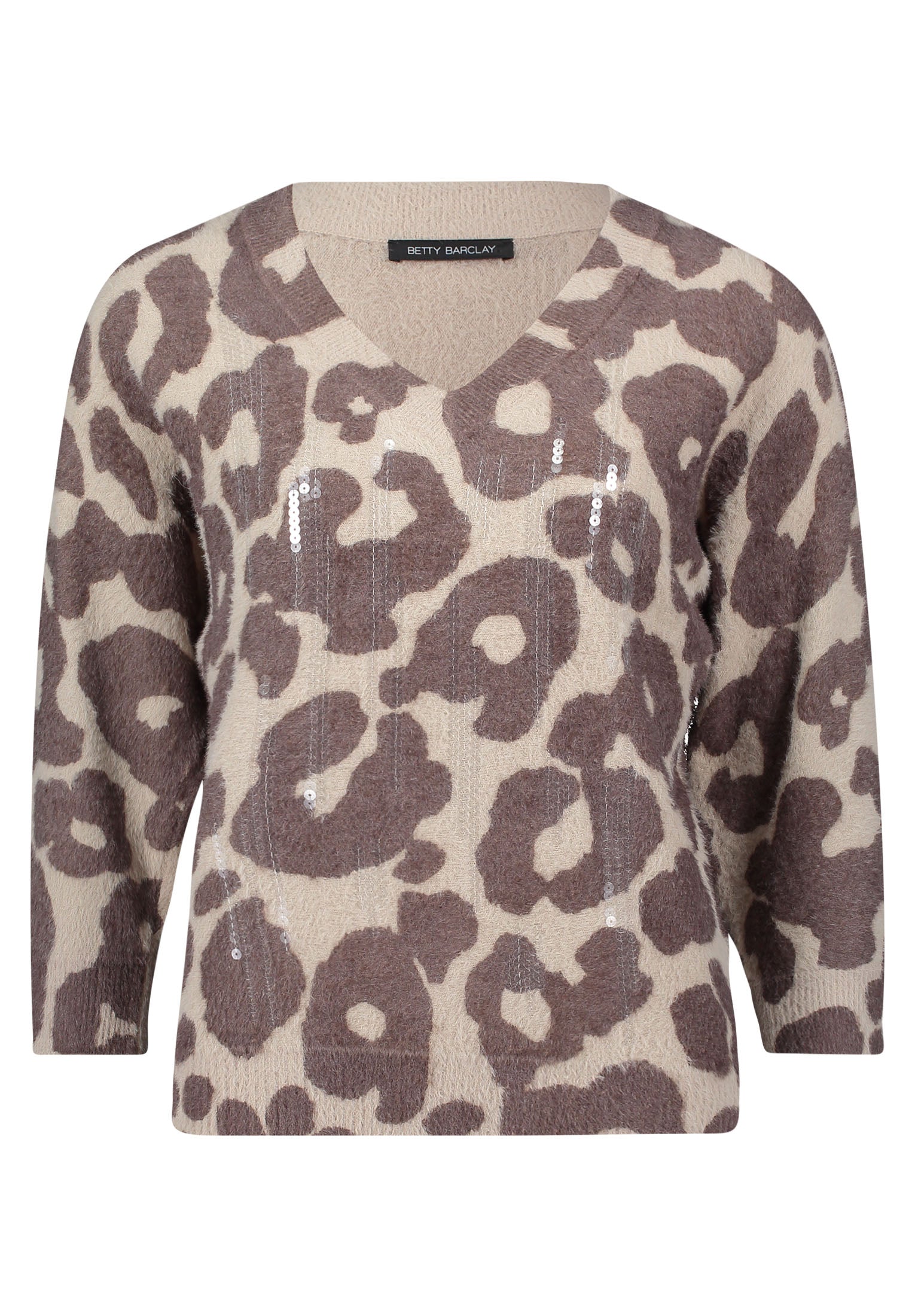 Taupe Animal Print Sweater - 5328