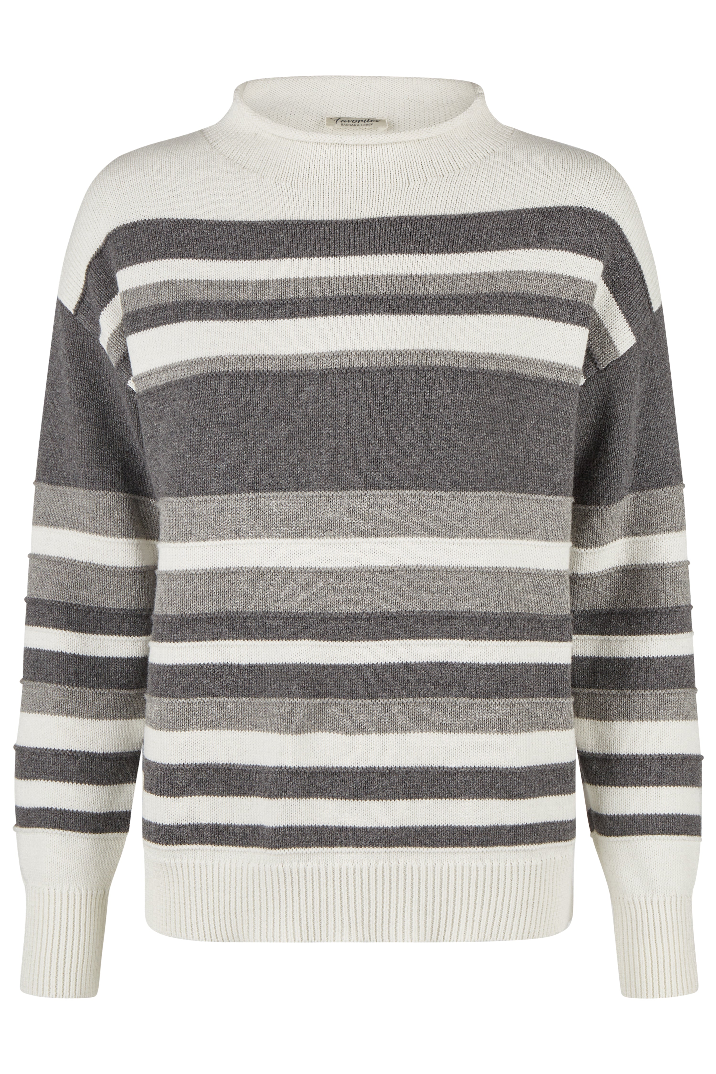 Steel & Off White Stripe Sweater - 36290052