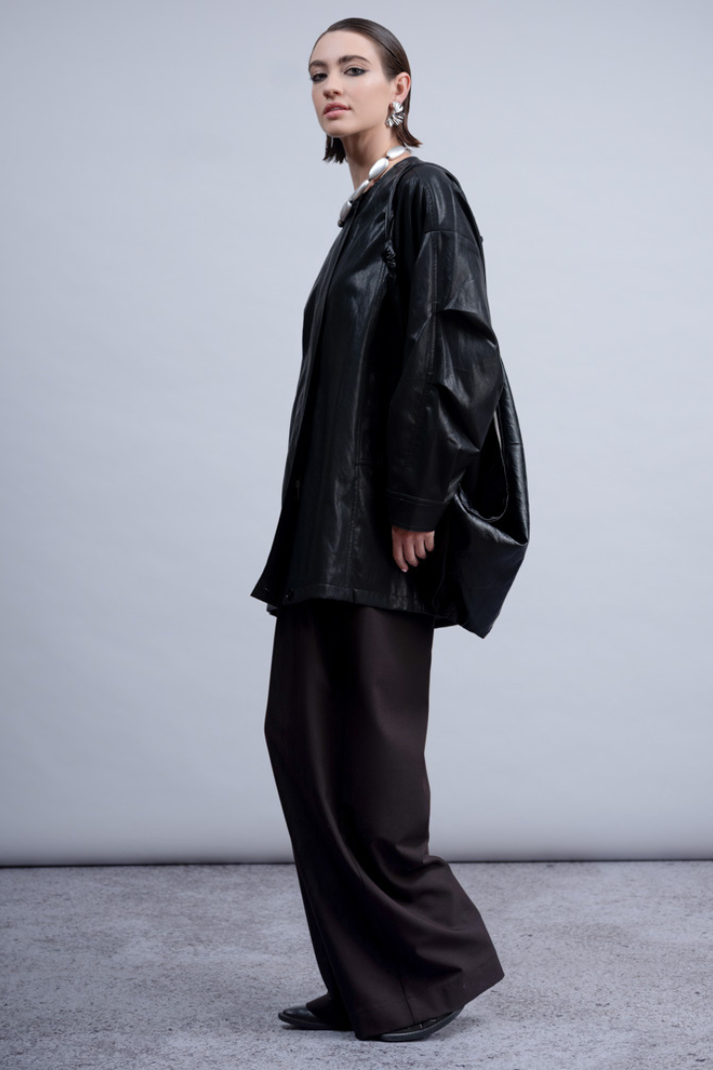 Black Oversize Toggle Jacket - H2011