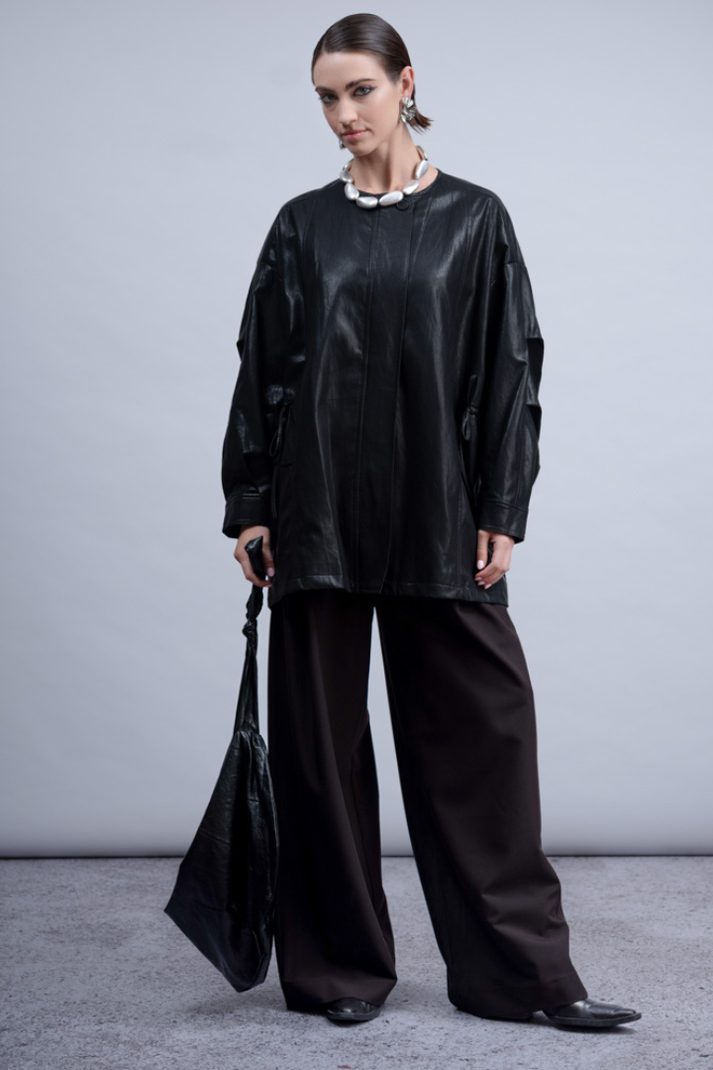 Black Oversize Toggle Jacket - H2011