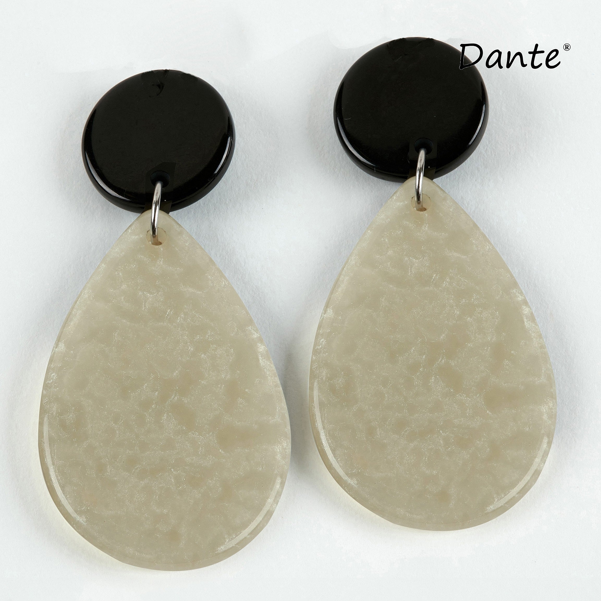 Black & Clear Drop Earrings - E30563