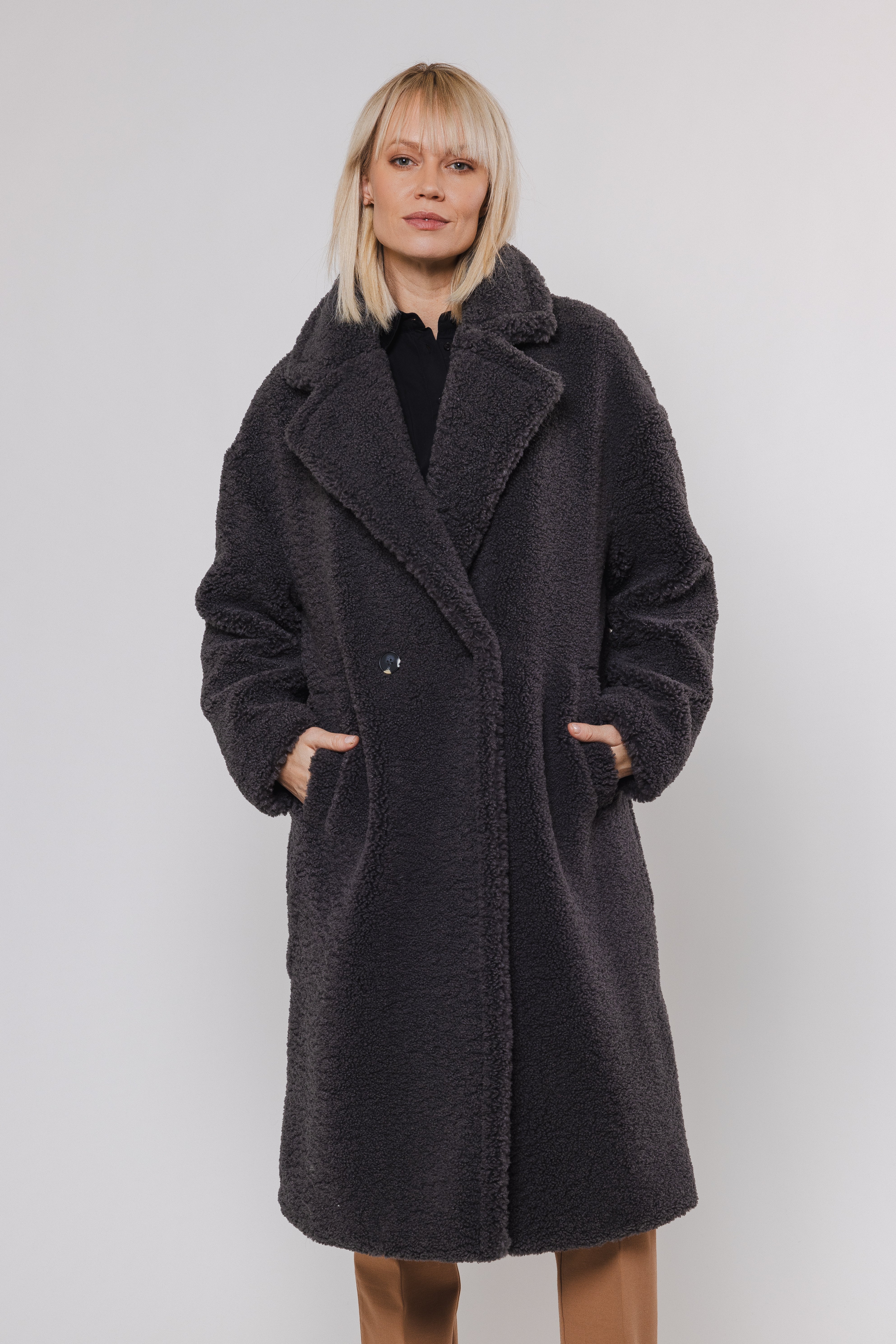 Elicia Double Breasted Teddy Coat