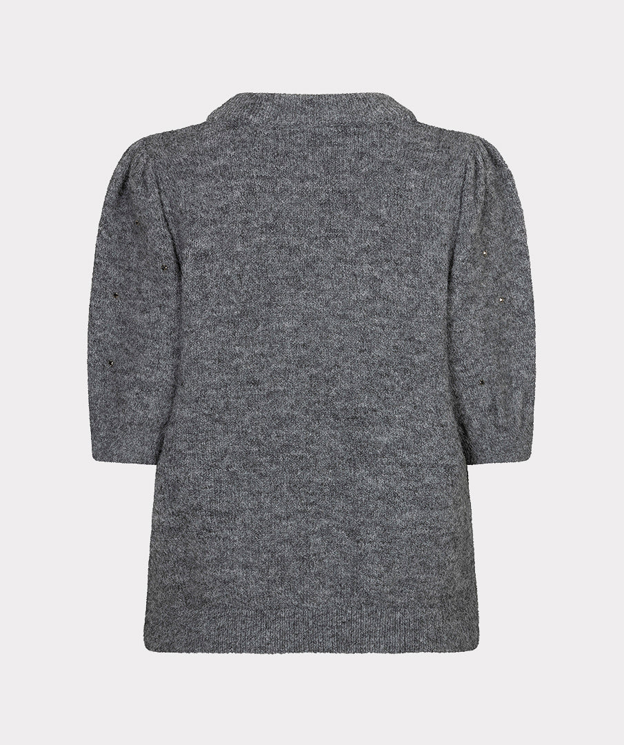 Grey S/Sleeve Diamond Sweater - 03504
