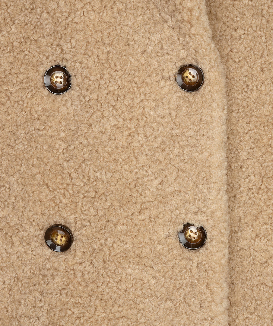 Sand Long Faux Fur Coat - 37517