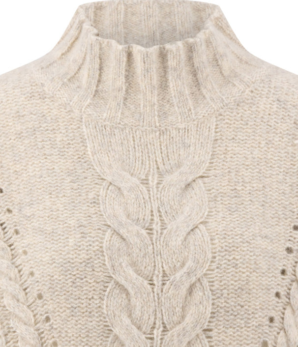 Neutral Cable Knit Pullover - 26107310