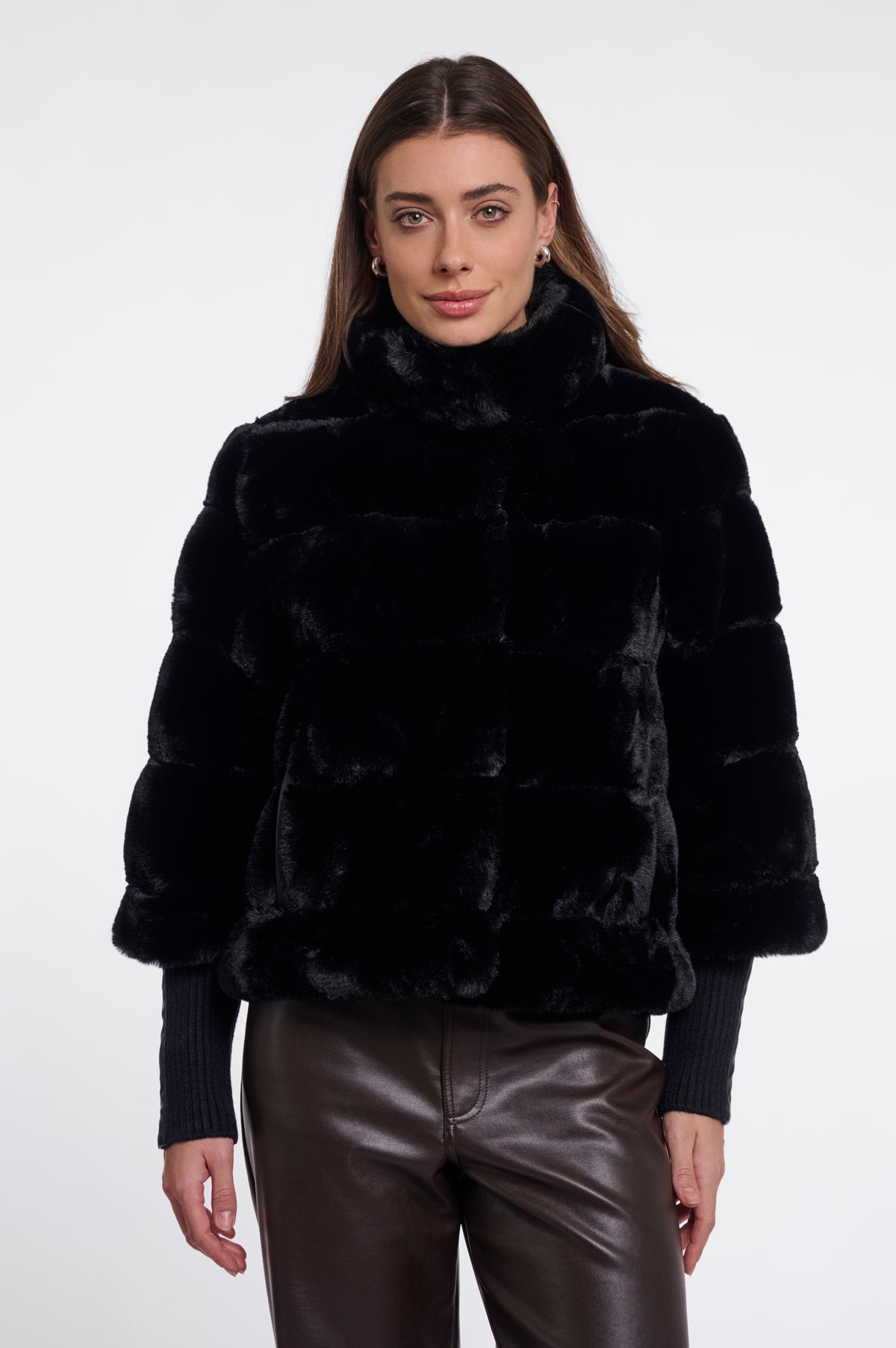 Feline Black Faux Fur Jacket - 7002611