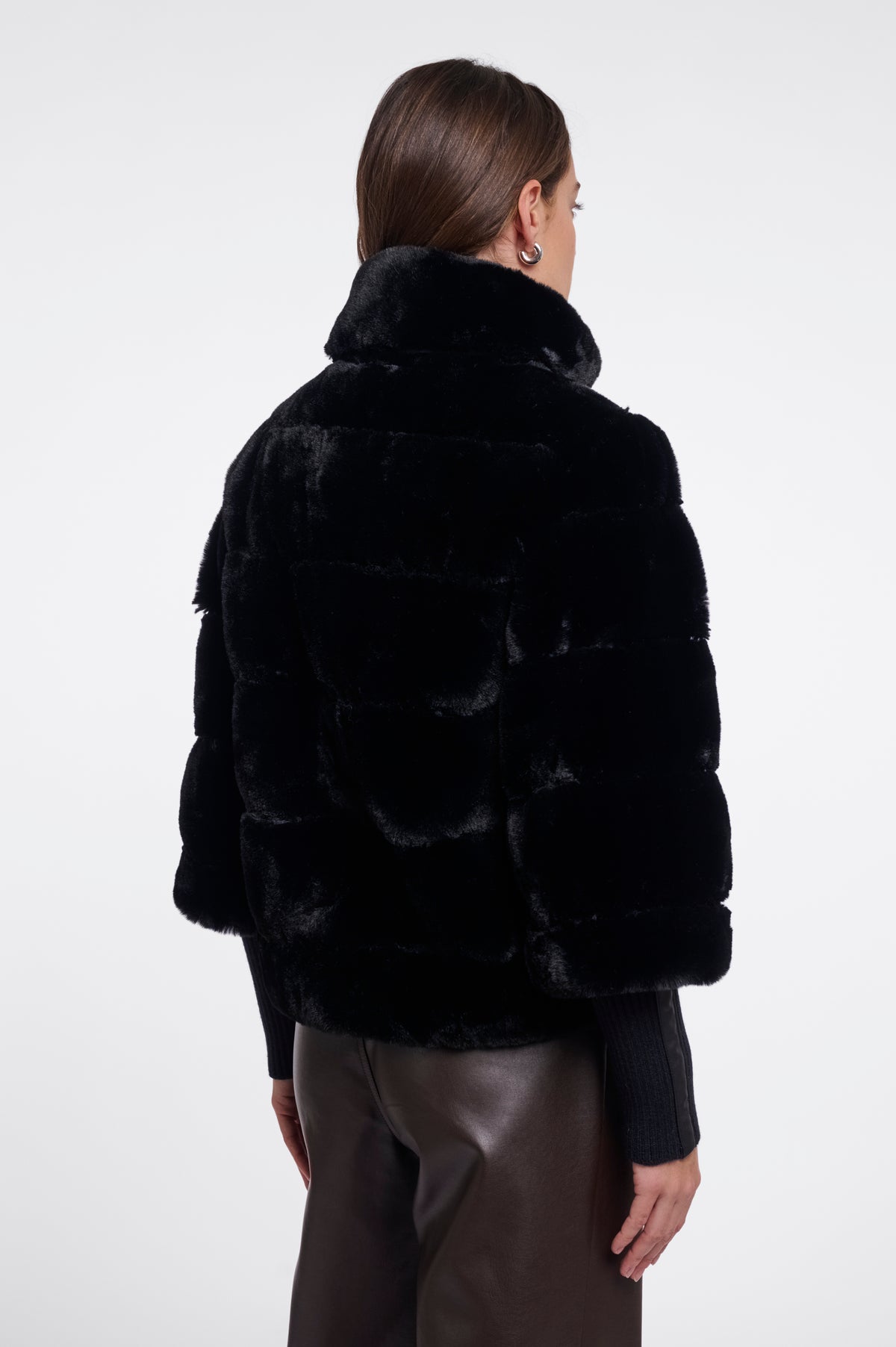 Feline Black Faux Fur Jacket - 7002611
