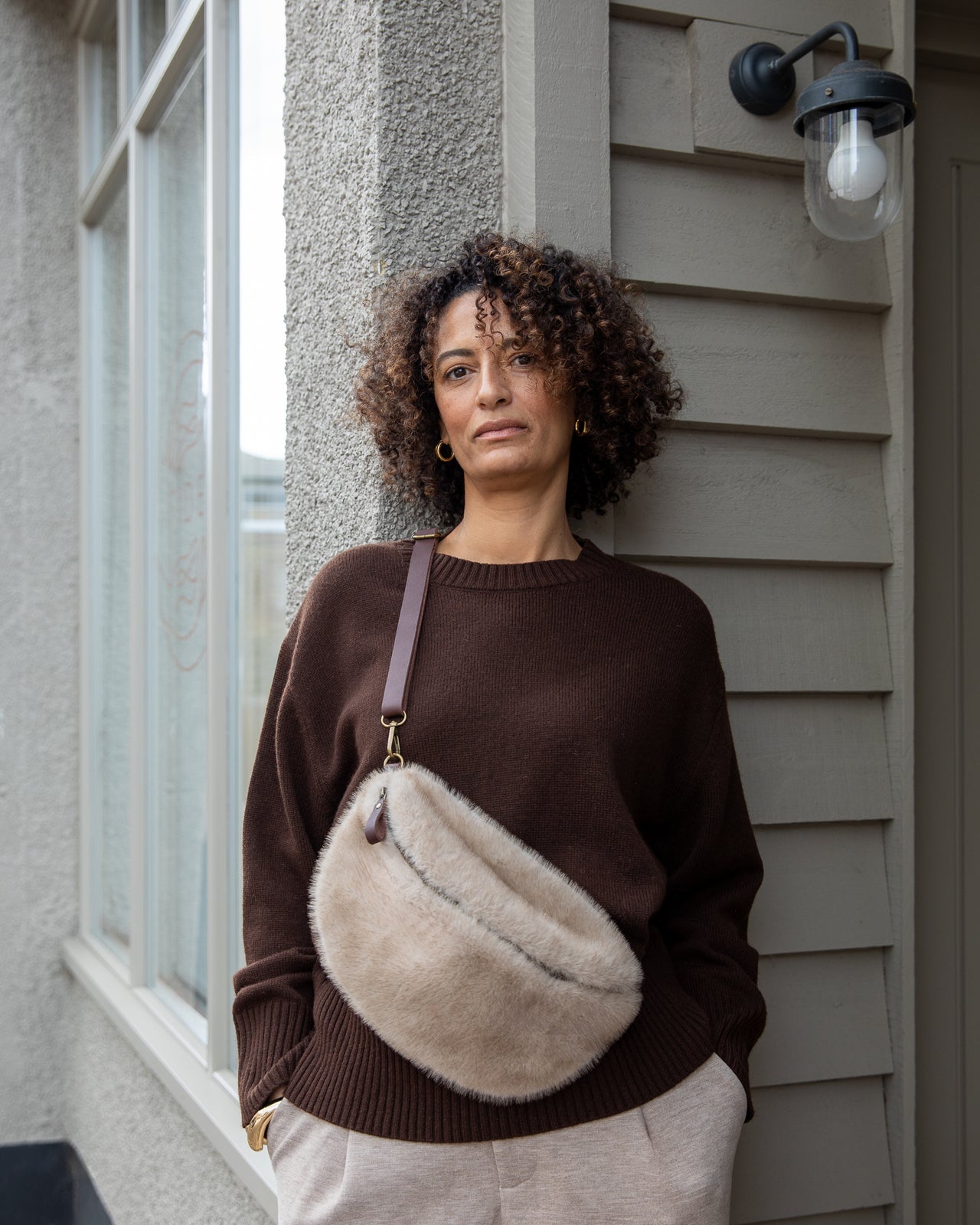 Fulham Mink Faux Fur Sling Bag