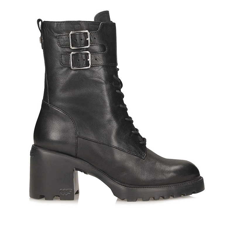 Bulut Black Buckle Boots - G-7204