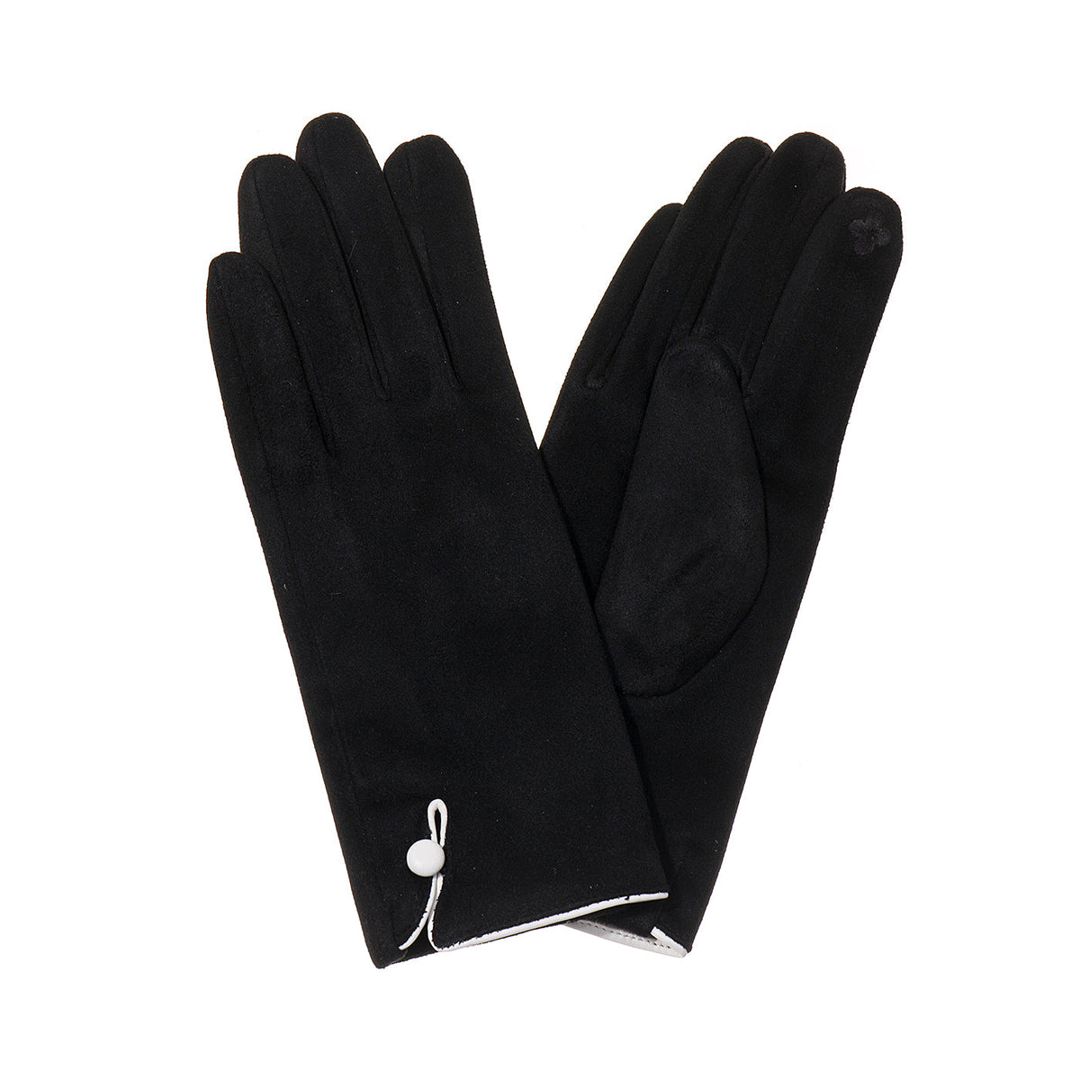 White Trim Ebony Gloves - GL1