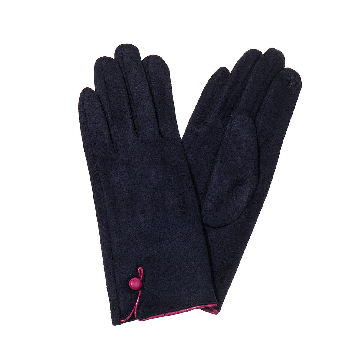 Fuchsia Trim Navy Gloves - GL1