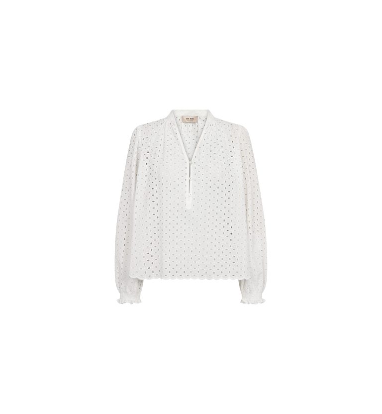 White Tazzin Embo Blouse - 179550