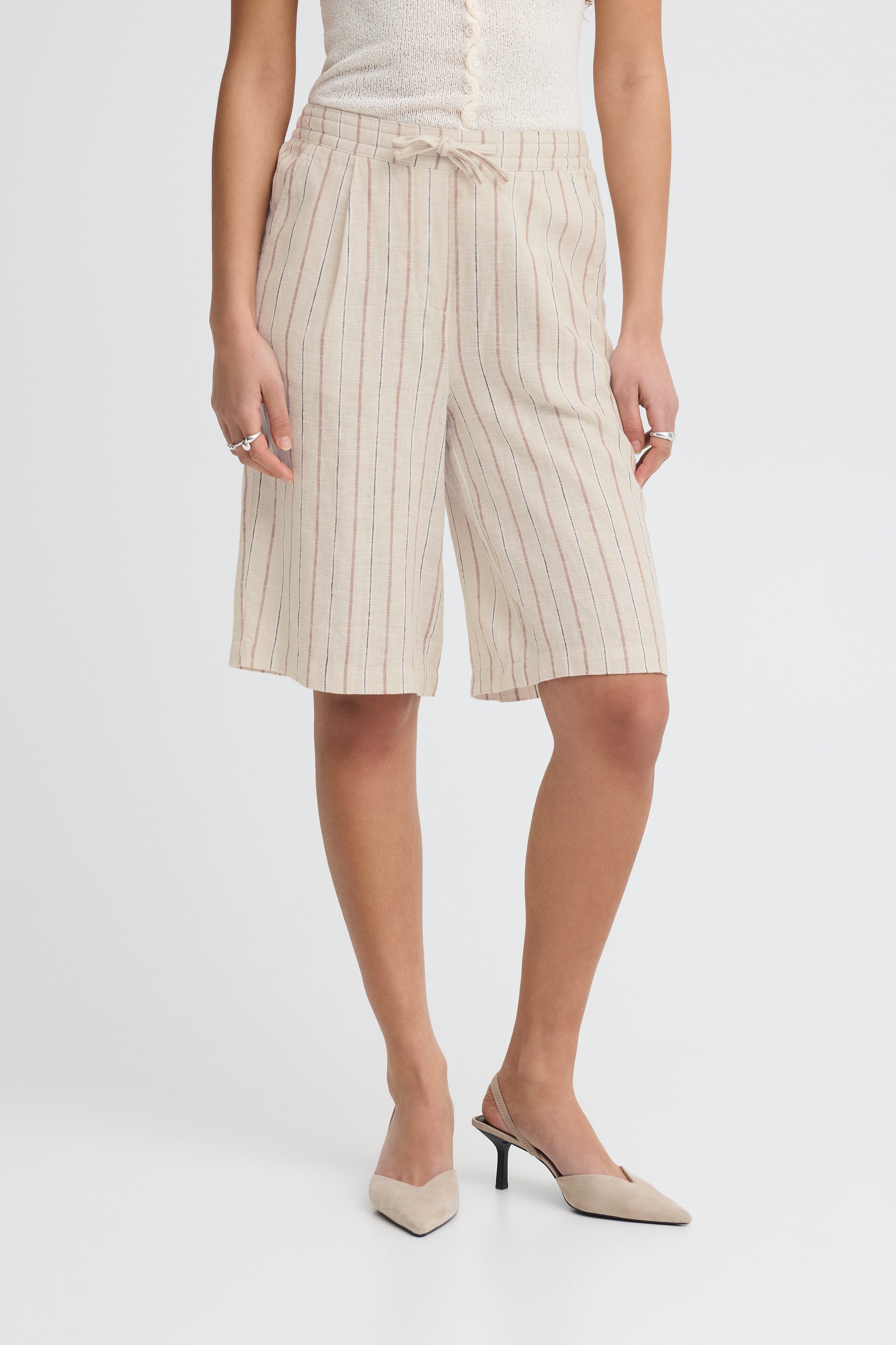 Linno Brown Stripe Shorts - 20122918