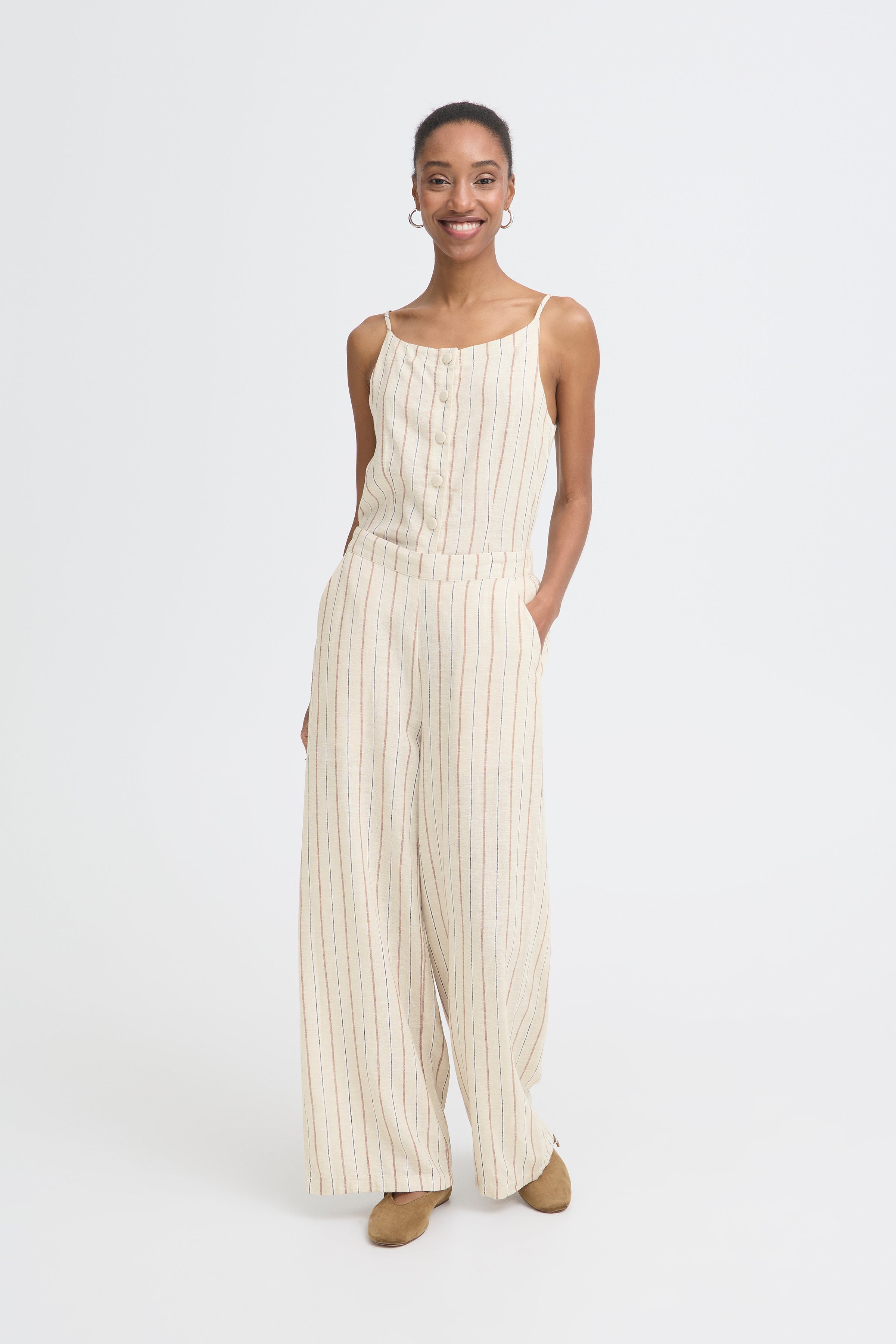 Linno Brown Stripe Trousers - 20125605
