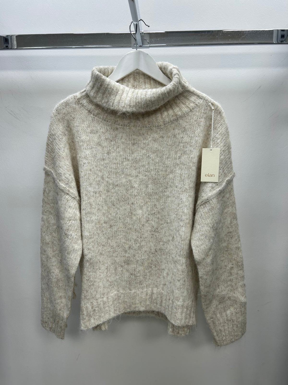 Stone Turtleneck Fringe Sweater - SWF11734
