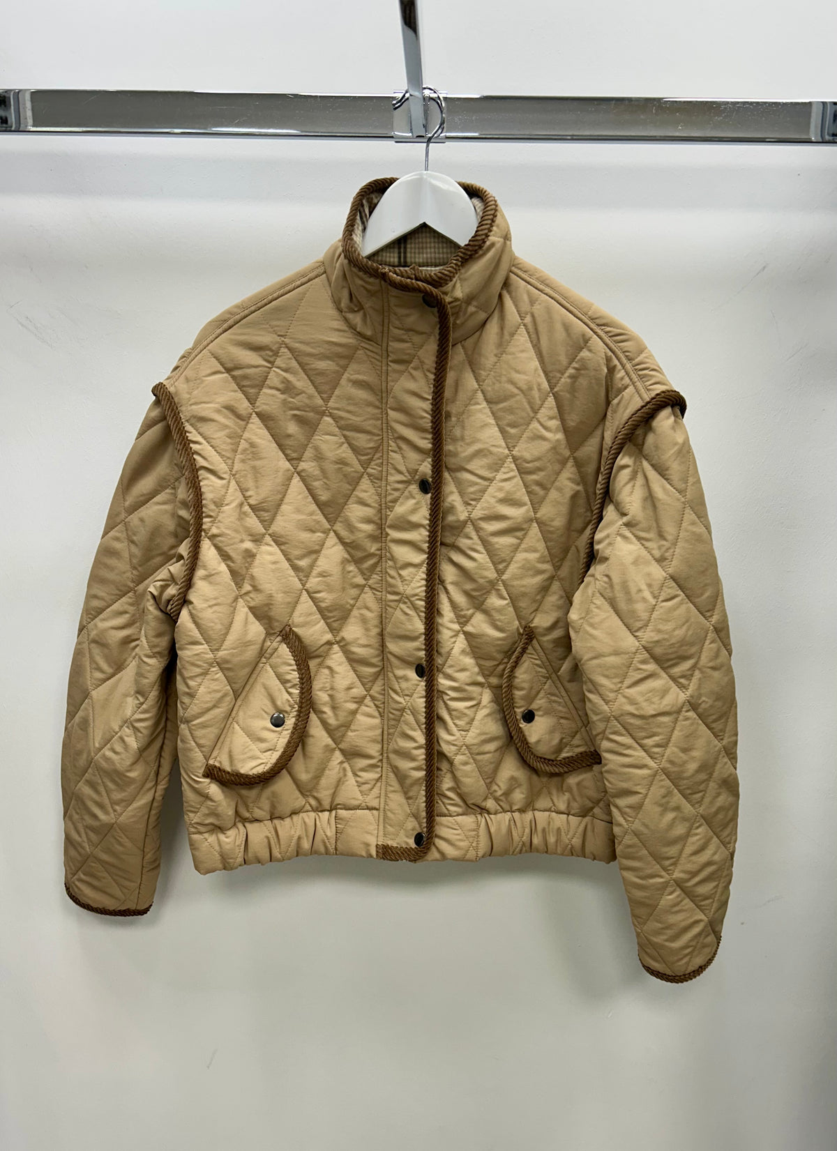 Tan Corduroy Trim Jacket - JK8506