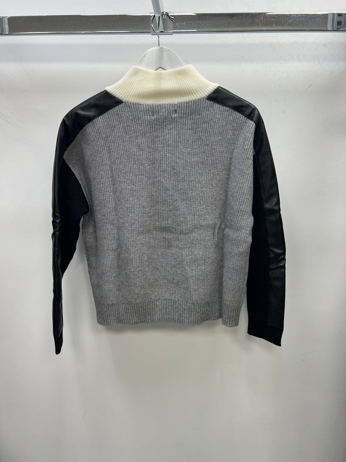 Grey Combi 1/4 Zip Sweater - SWB11476
