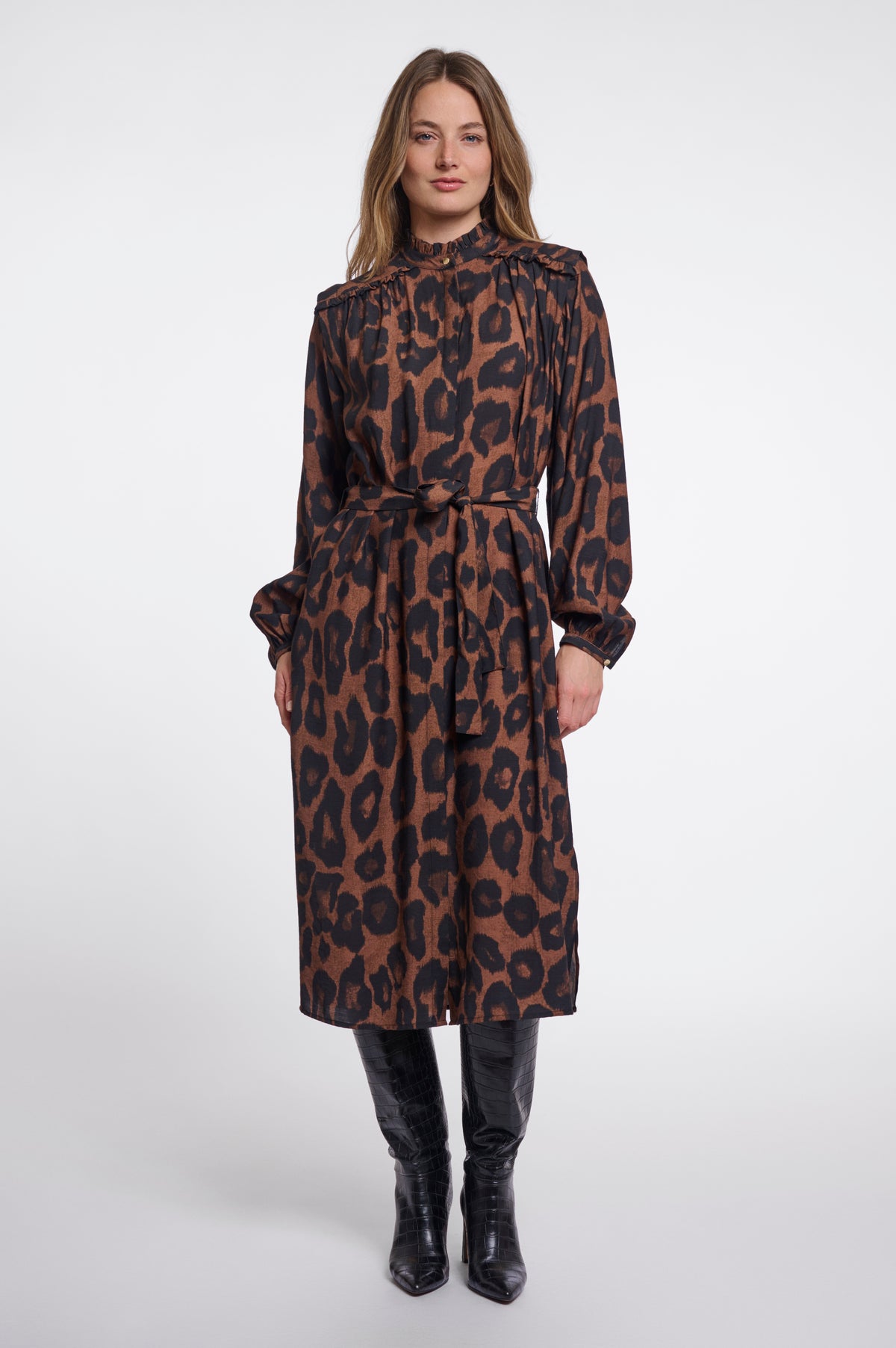 Ilonka Brown Leopard Dress - 7002612