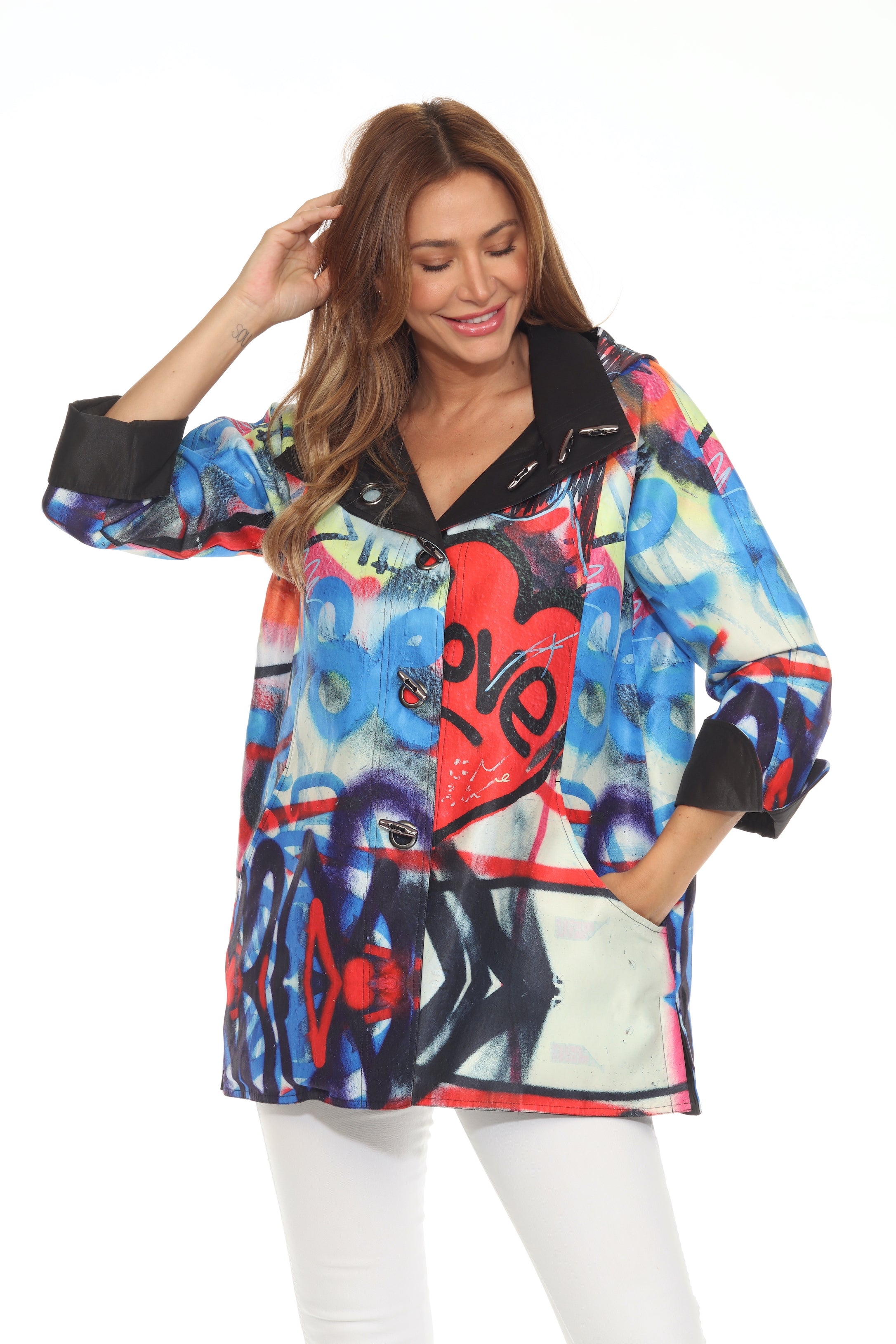 Graffiti Print Reversible Jacket - J2439RW-3