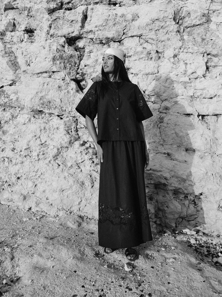 Black Redu Cotoni Skirt - 179720
