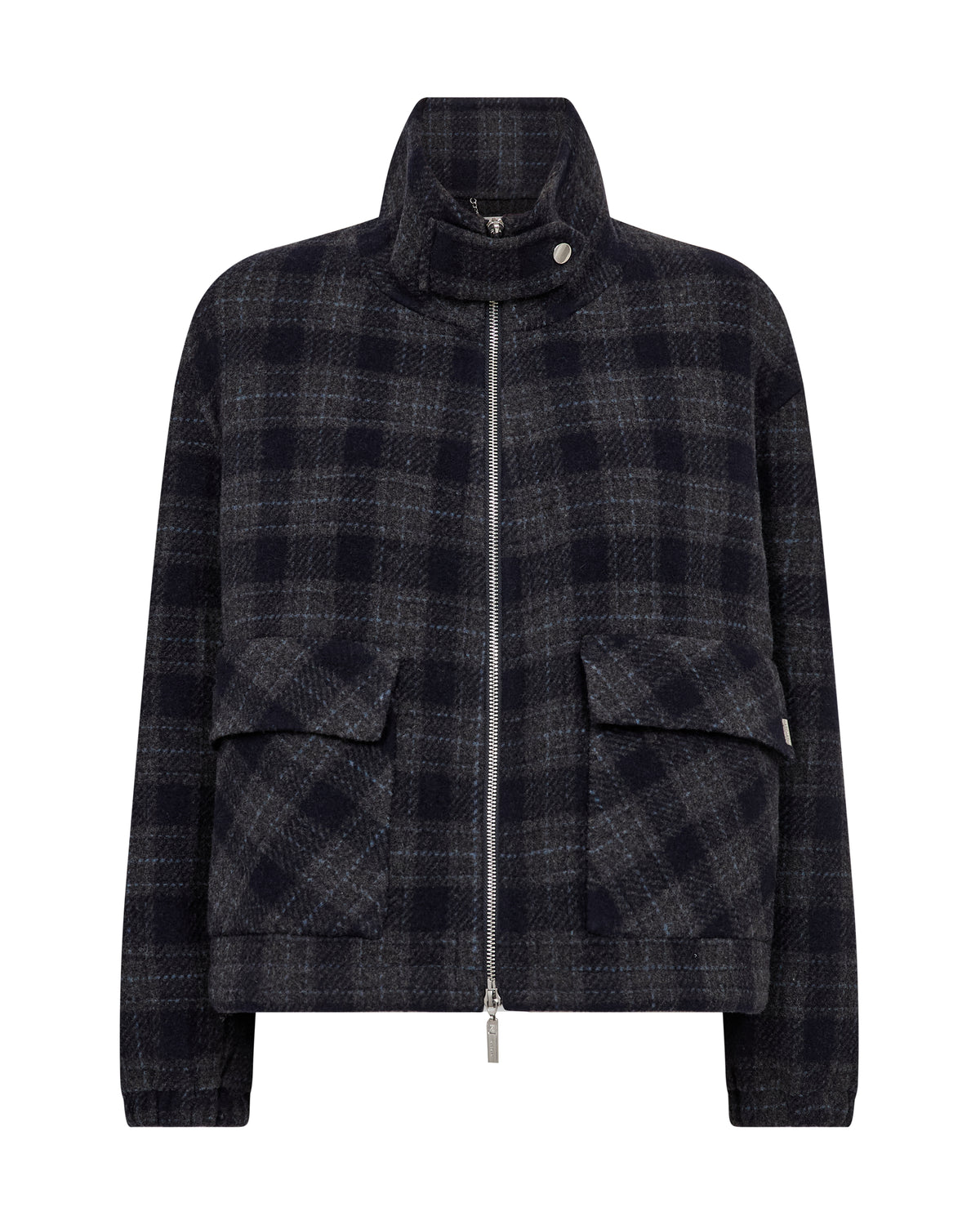 Camille Salute Navy Check Jacket - 181420