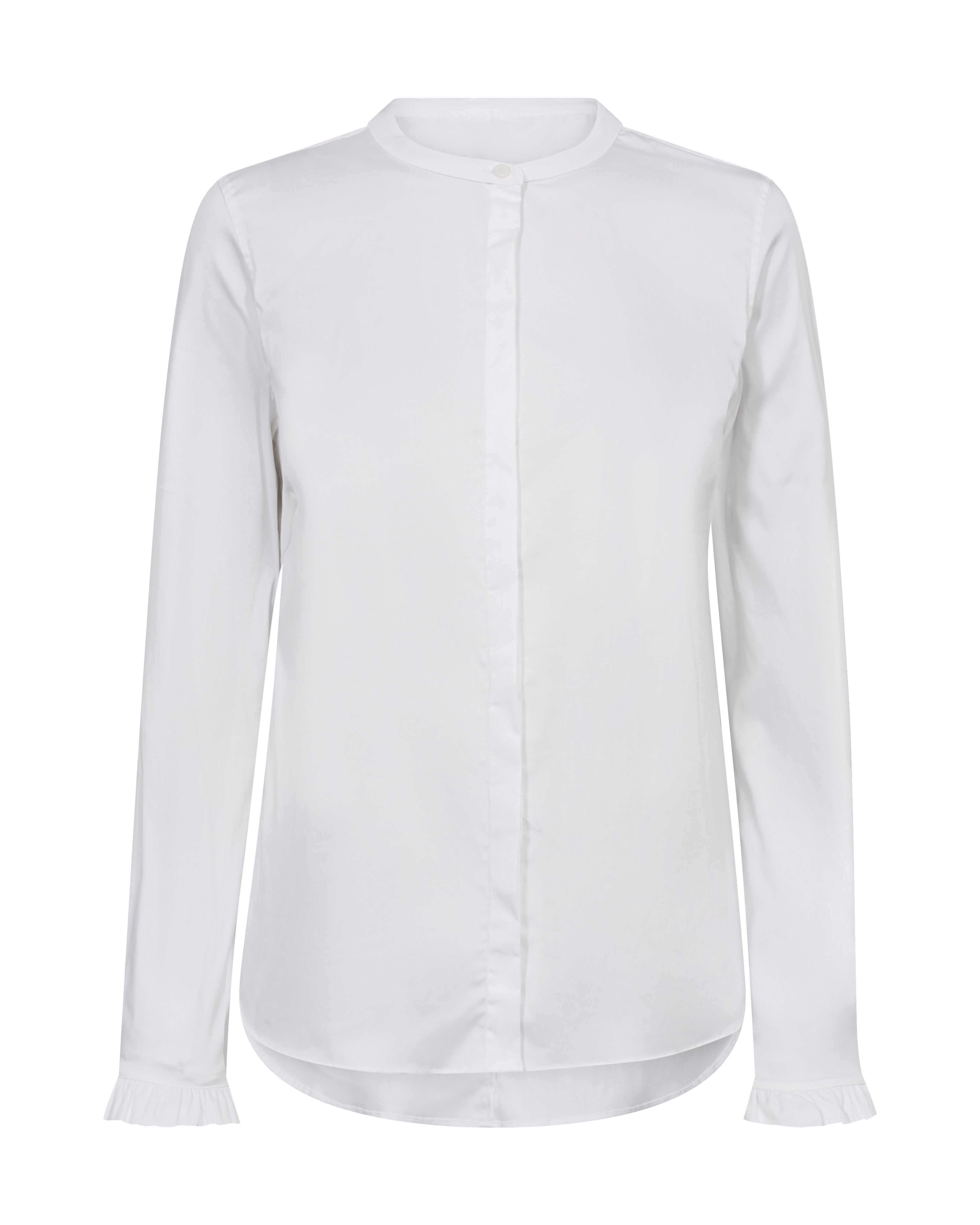 Mattie White Grandad Collar Shirt - 131731