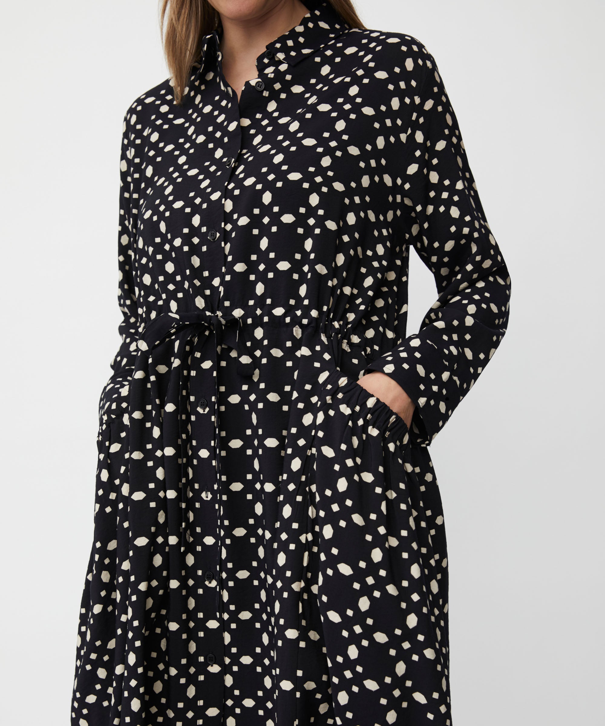 Novany Black Print Dress - 1011496