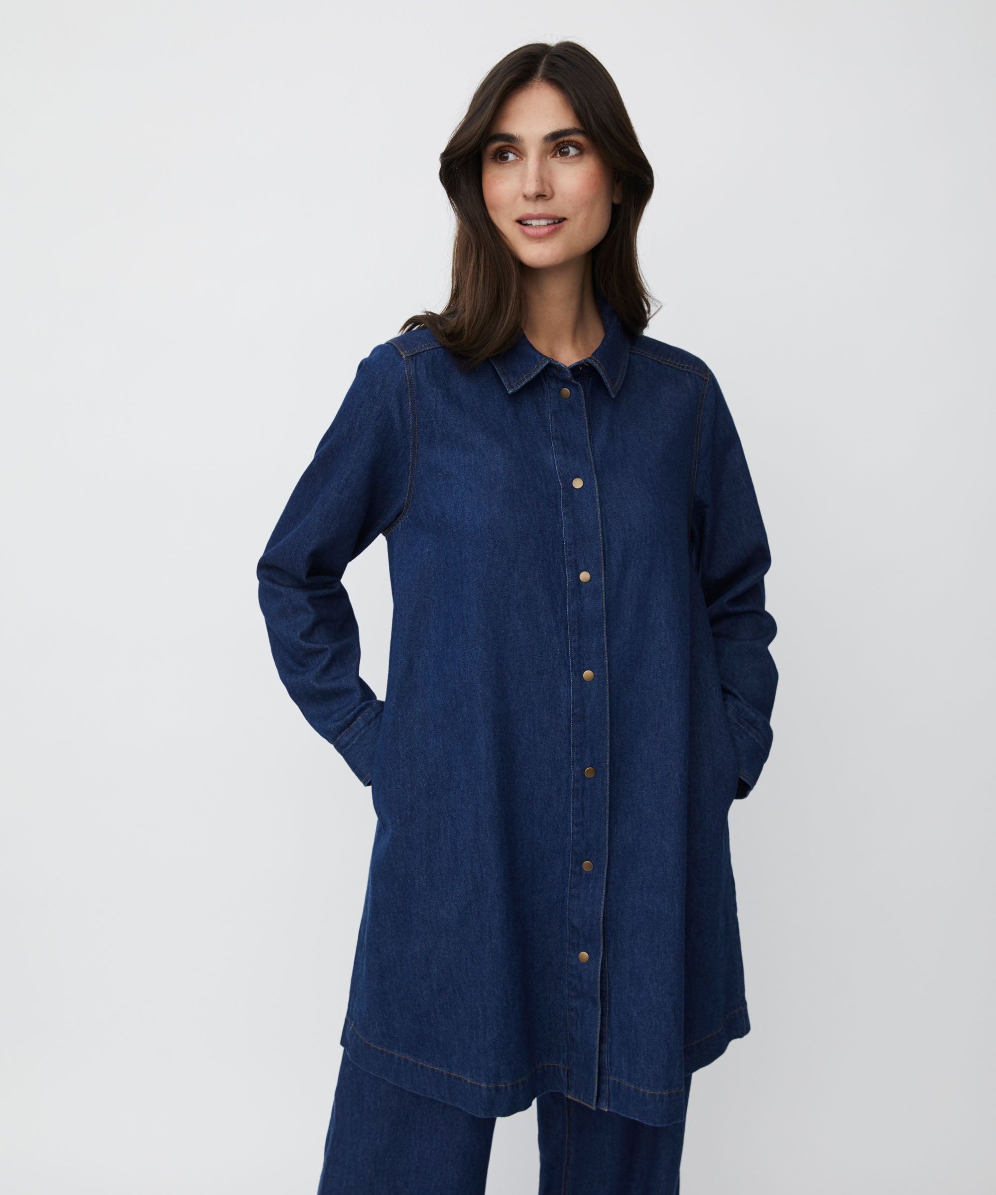 Ingelena Denim Longline Shirt/Dress - 1011169