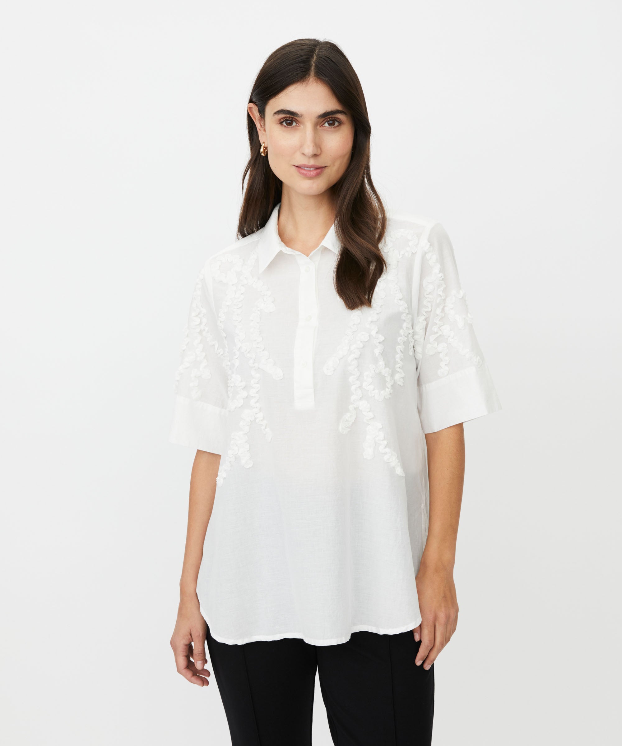 Ginovelle White Embroidered Shirt - 1012038