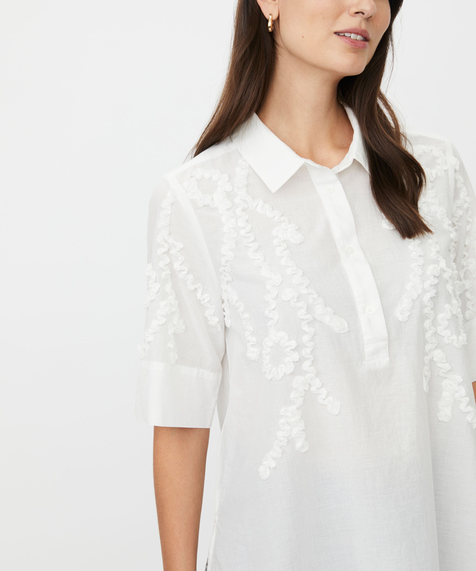 Ginovelle White Embroidered Shirt - 1012038