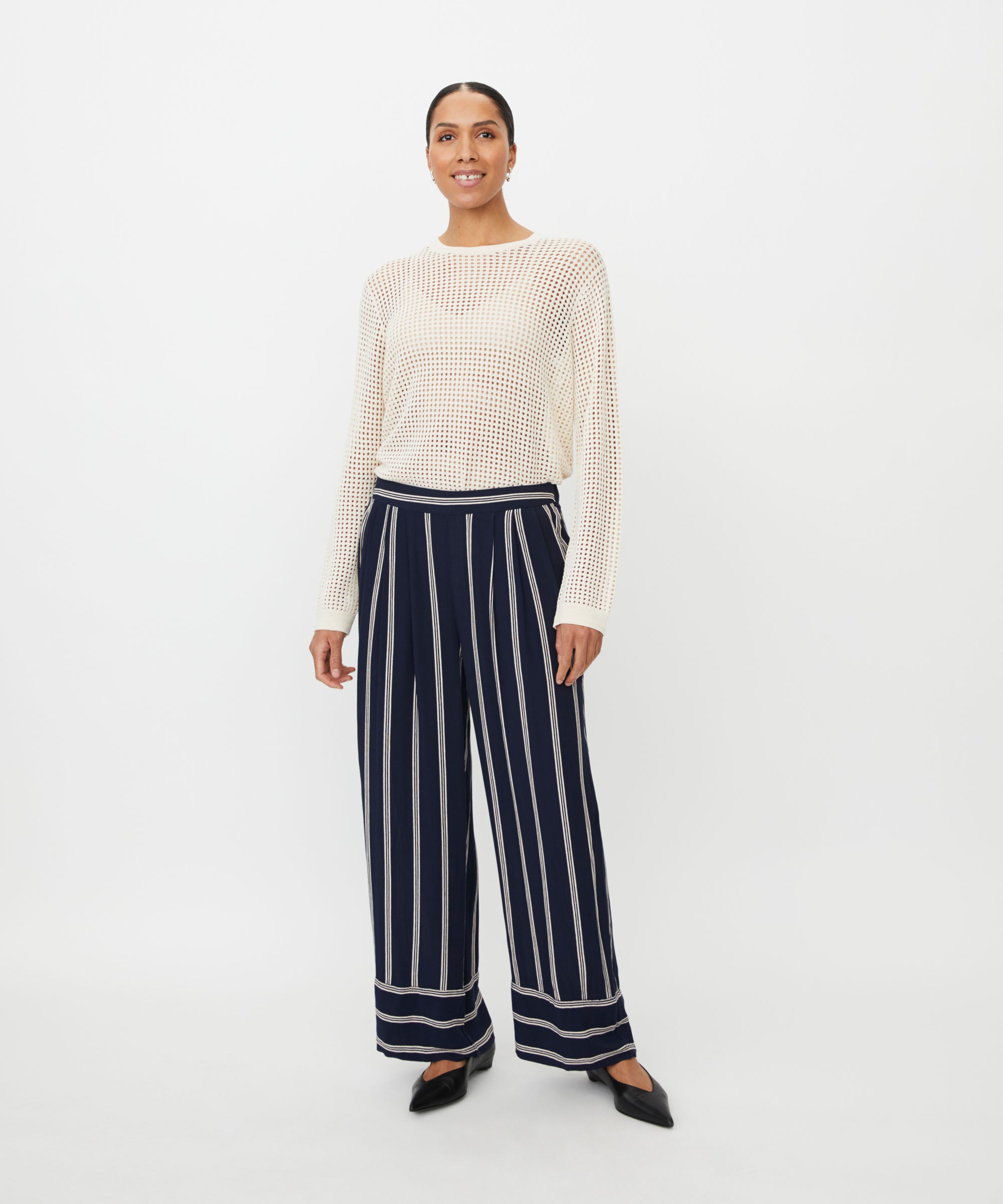 Pattys Navy Print Trousers - 1012188