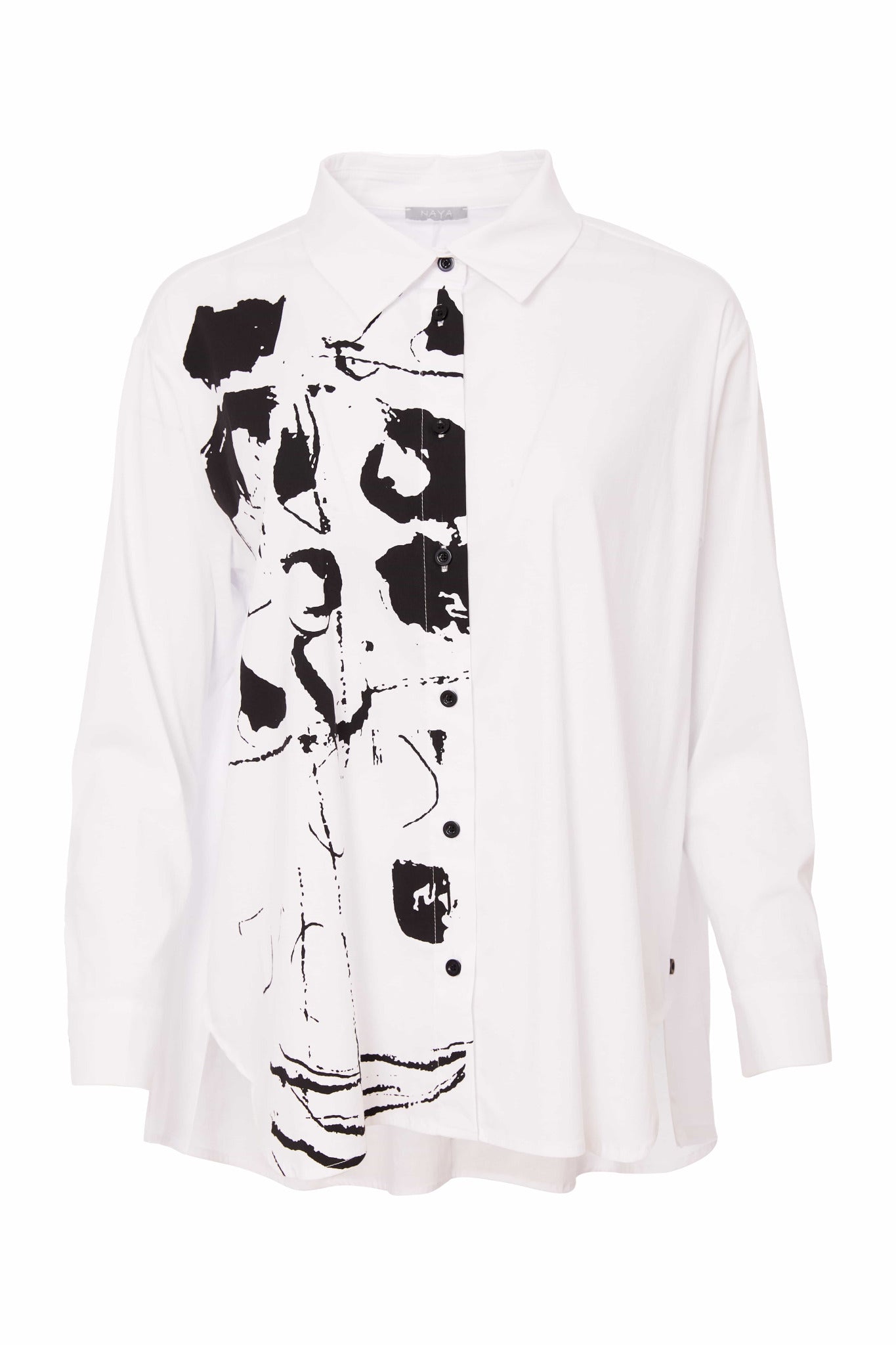 White Placement Print Shirt - NAS25160