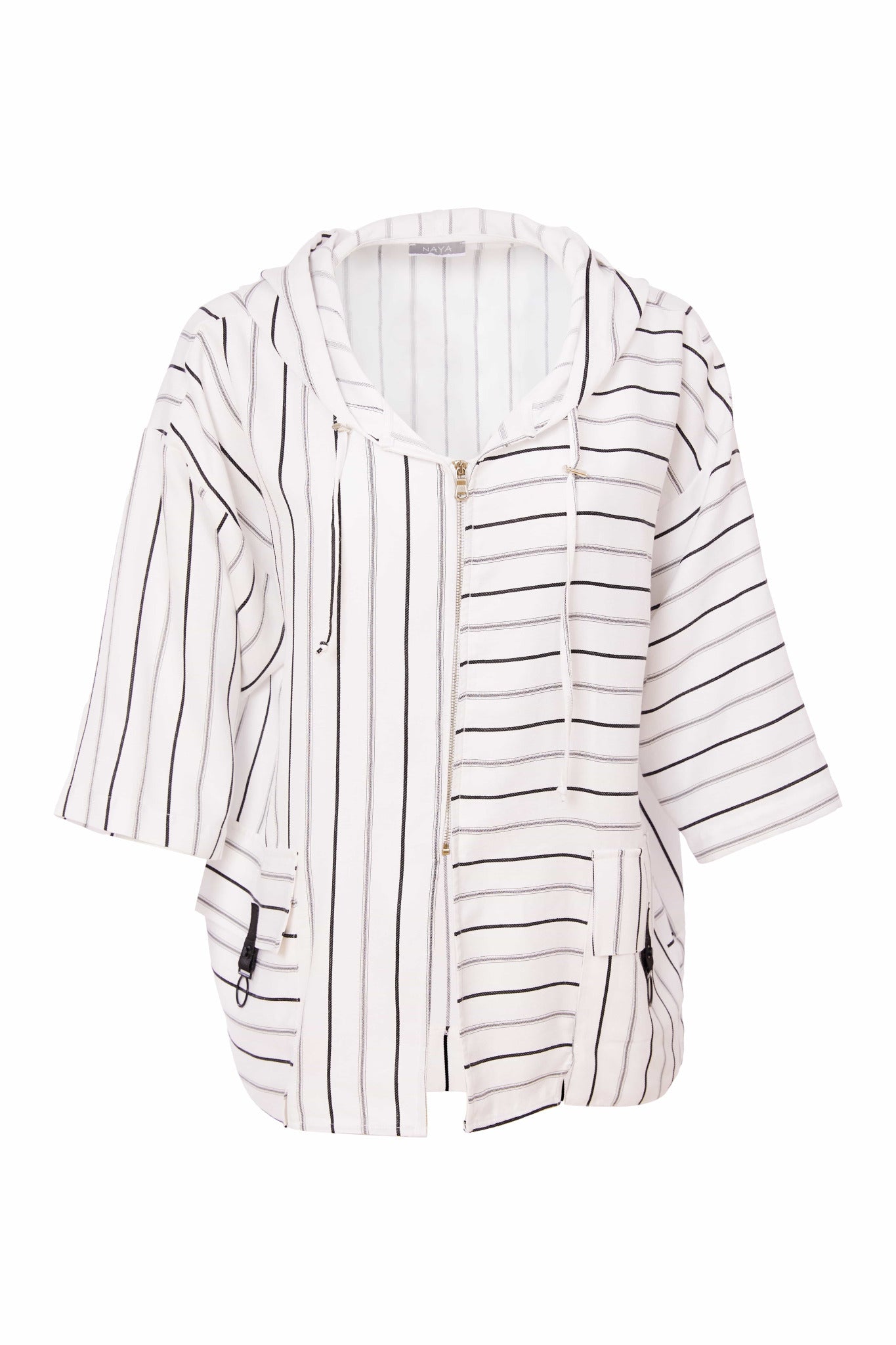 White & Black Striped Jacket - NAS25173