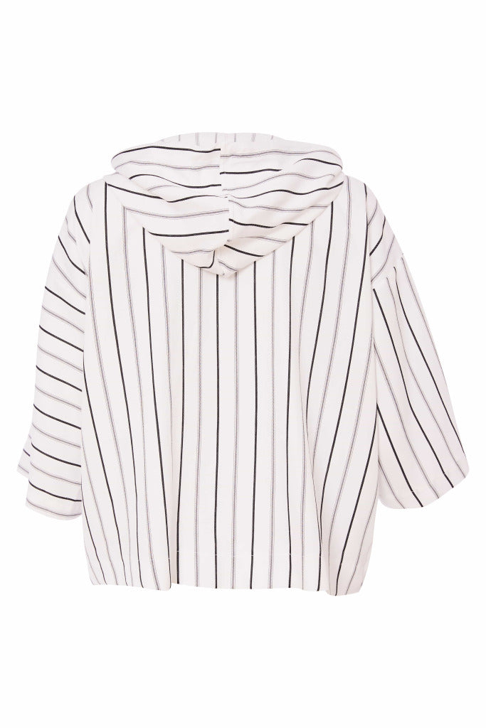 White & Black Striped Jacket - NAS25173