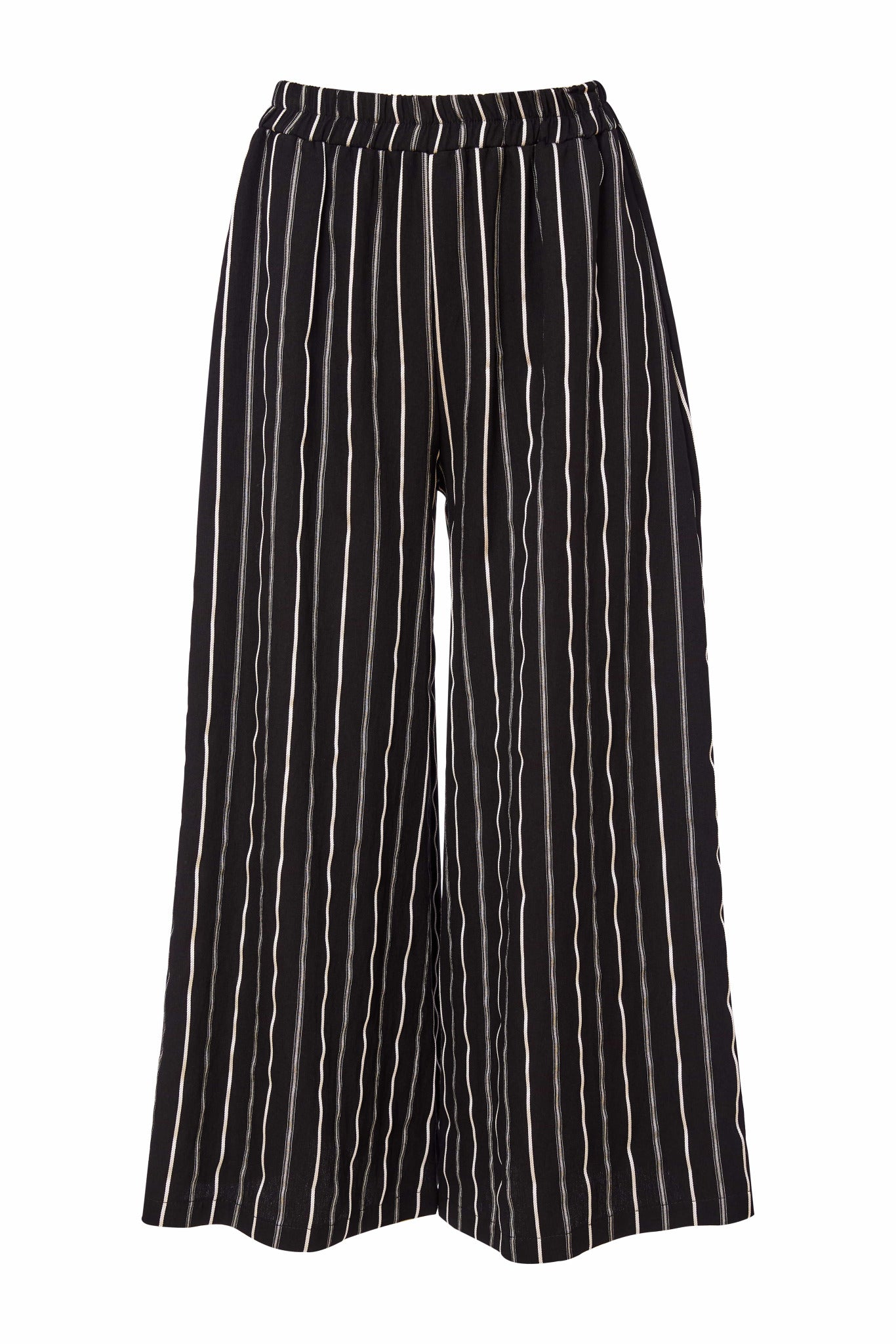 Black & White Stripe Crop Trousers - NAS25282