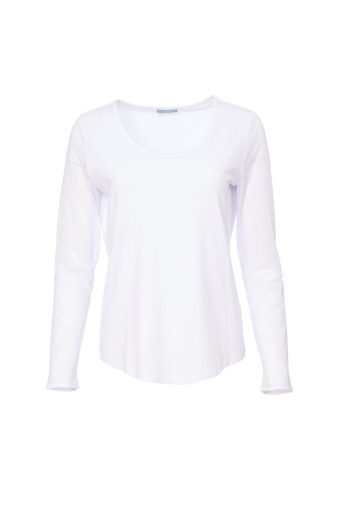 Off White Net Sleeve Top - NAS26106