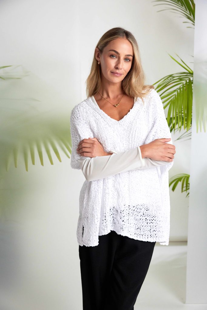 White Waffle Effect Knit - NAS26121