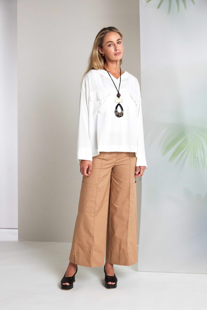 Biscuit Wide Leg Trousers - NAS26297