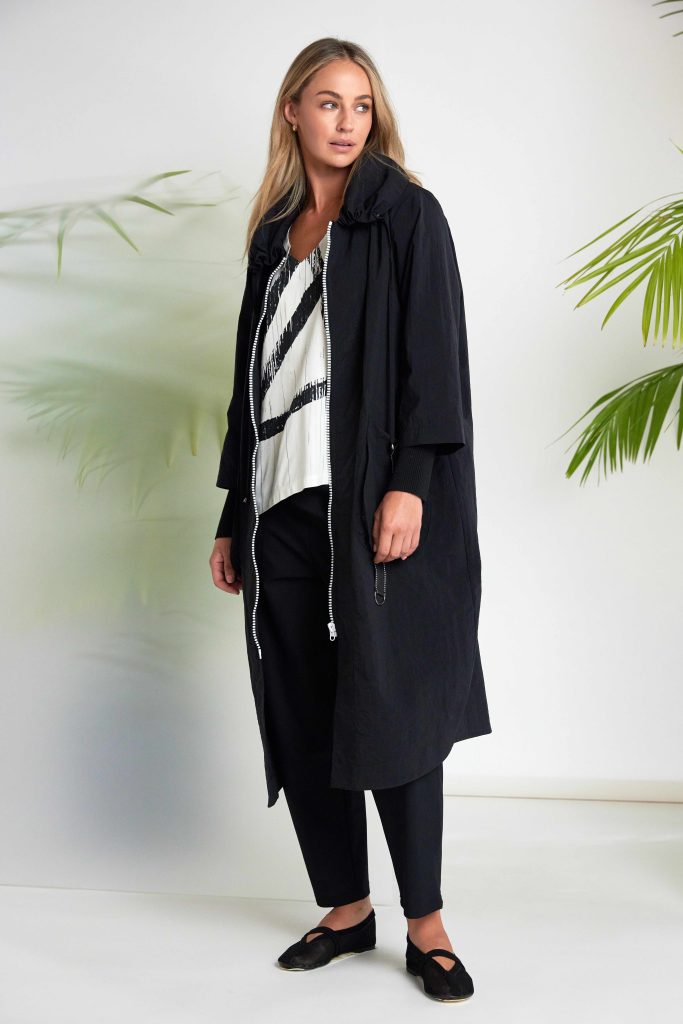 Black Hooded Coat - NAS26170