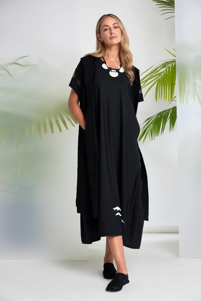 Black Hooded Jacket With Mesh - NAS26177