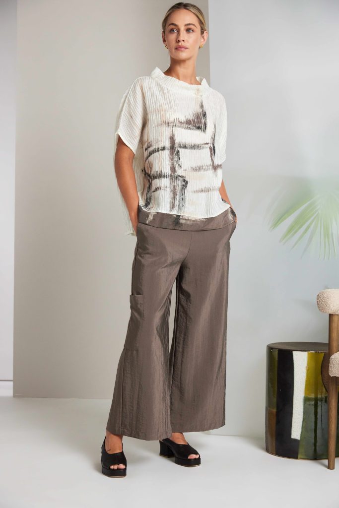 Taupe Wide Leg Trousers - NAS26266